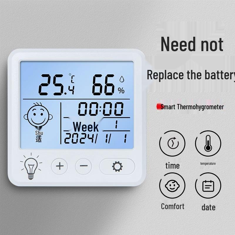High-Precision Mini Hygrometer Thermometer for Indoor Baby Room, Wall Mountable