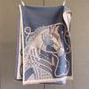 Autumn and Winter New Imitation Cashmere Scarf Thickened and Lengthened Horse Printing Scarf Antique Versatile Shawl with Dual-purpose Outside