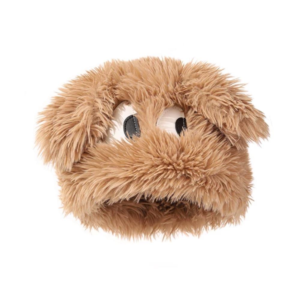 Cute Fluffy Knitted Hat Big Eyes Puppy Thick Beanies Hat Sweet Warm Cartoon Earmuffs Cap Girls