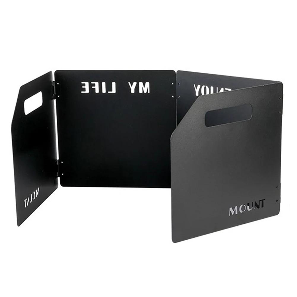 Складной ветрозащитный экран для газовой плиты из нержавеющей стали, четырехсекционный кассетный ветрозащитный экран для кемпинговой горелки для барбекю