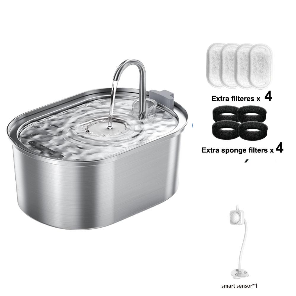 3,2 l Edelstahl-Katzen-Wasserbrunnen, automatischer Haustier-Wasserspender, Zubehör, automatischer Katzen-Trinkbrunnen, Hundetrinker-Schüssel