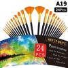 Detail Painting Brushes Set Professional Round Flat Nylon Hair Watercolor Paint Brush For Kid Students Artists Oil Painting Tool
