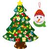 Jollylife 3ft DIY Felt Christmas Tree Set + Snowman Advent Calendar - Xmas Decorations Wall Hanging 33 Ornaments Kids Gifts Party Supplies