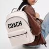 Coach Charter 29 Double Zipper Soft Polished Pebble Leather Backpack Large Men backpack Chalk-White CP123-CAH