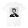David Bowie Klassisches Porträt Unisex Baumwoll-T-Shirt Minimaler Druck Ikonisch Rock Lässig T-Shirt