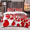 Love Heart Bedding Set Simple Plaid Duvet Cover 200x200 Pillowcase Single Double Queen King Nordic Couple Bed Cover Bedclothes