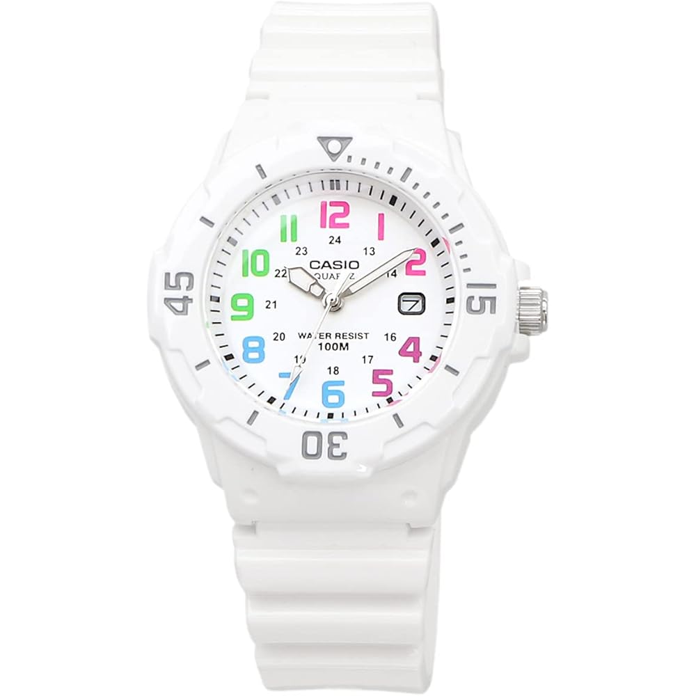 Casio LRW-200H-7BV Analog Watch Gloss White Multi-Color for Women and Kids