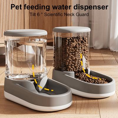 3.8L Pet Water Dispenser Feeder Automatic Gravity Food Bowl Large Capacity Unplugged Safe Convenient Refill Pet Feeder for Small Medium Pets Cats Dogs