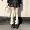 Womens Knee-High Knit Leg Warmers Cotton Blend Over-the-Knee Socks Lolita JK Streetwear Winter