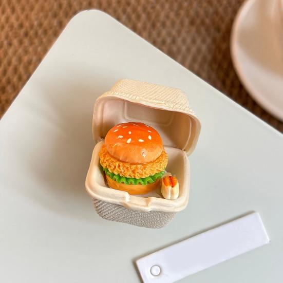 Chick Hamburger Refrigerator Magnet Resin Simulated Food Decorative Fridge Magnet Memo Notes Photo Holder for Home Kitchen Office