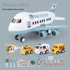 Extra Large Inertial Toy Airplane with Storage, Lights & Music - Educational Toy Set for Kids