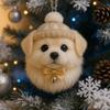 Pompon Haustier Ornament 2D Acryl Niedlicher Hund Weihnachtsschmuck Cartoon Fellförmiges Haustier Weihnachtsbaum Hängedekor für Feiertags-Partyzubehör
