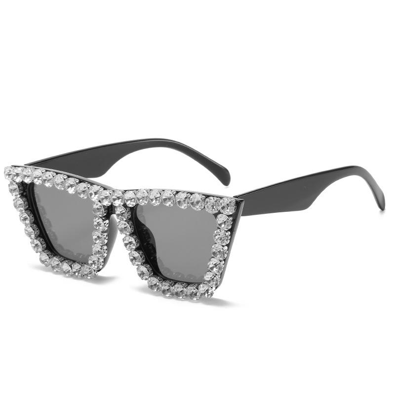 2020 Trend Large Frame Full Diamond Sunglasses Show Face Small Glasses Fan Feng Diamond Sunglasses