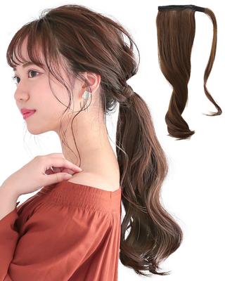 AQUADOLL Parochňa cop, Stredná kučera, Magický cop so suchým zipsom, Úprava copu, Príčesok, NBR. Prírodná hnedá, wgt807-A-NBR