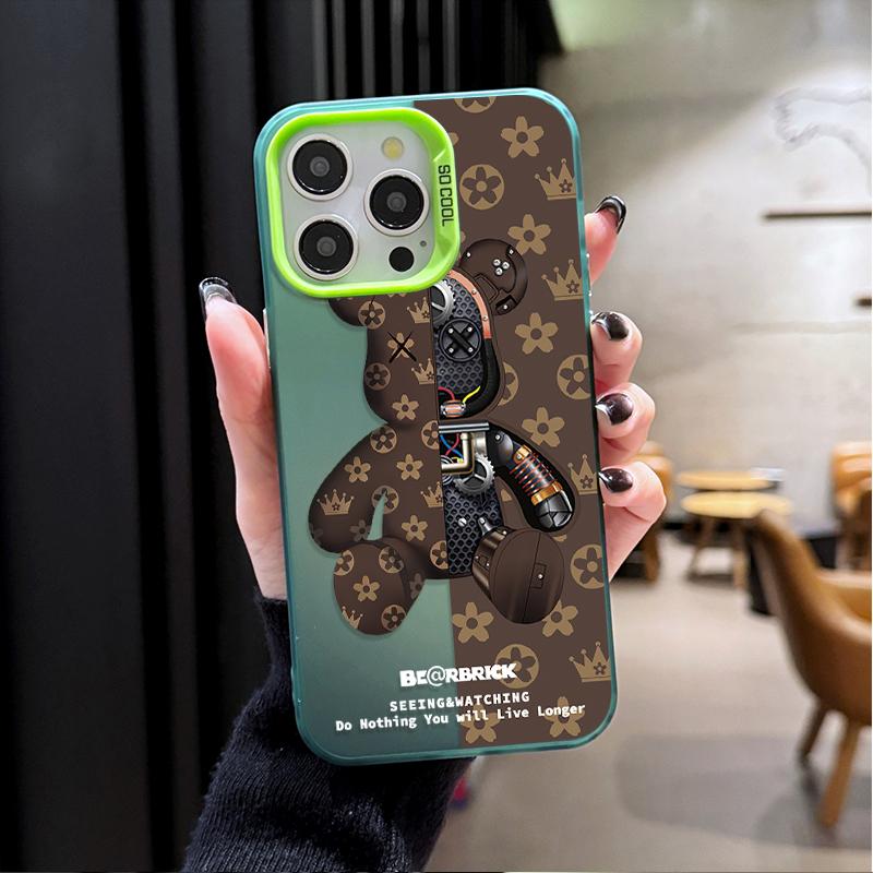 

Robot Bear Cool Design PC Hard Phone Case for iPhone 17 Air 16 15 11 12 14 13 Pro Max XS X XR Plus 8 7 SE 2020 Shockproof Cover For iPhone 17 ProMax