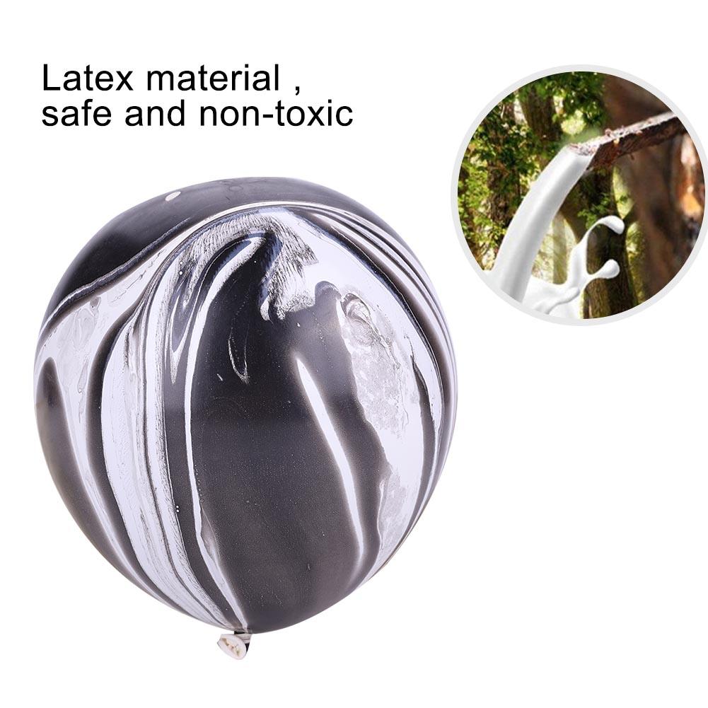 

10 Pcs Set Agate Latex Balloons Decoration for Memory Days Birthday Engagement Wedding(Black)