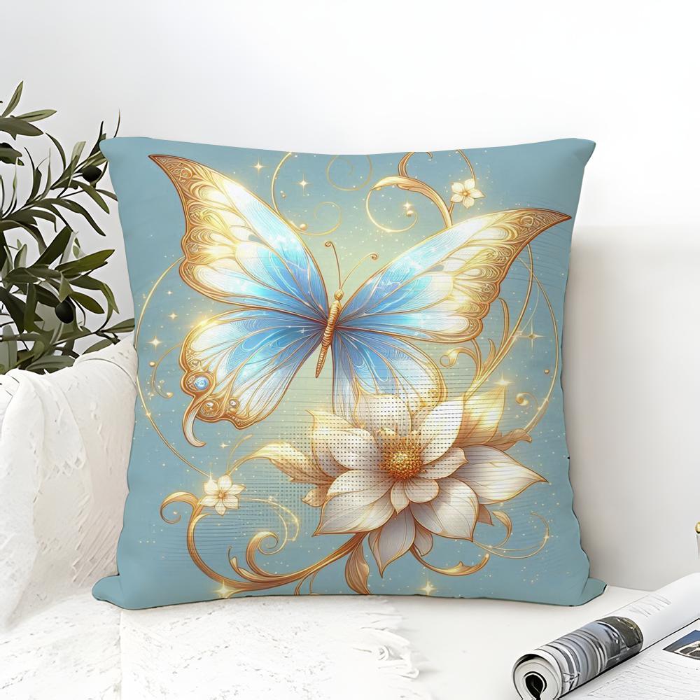 Beautiful Colorful Butterfly Decorative Prints Pillow Case Linen Pillow Case Sofa Home Decor Cushion Cover Cushion Cove