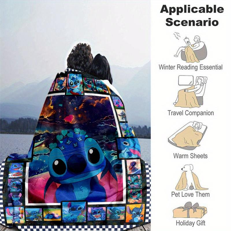 1pc Stitch Lilo & Stitch Home Office Outdoor Blanket Gift for Kids Adults