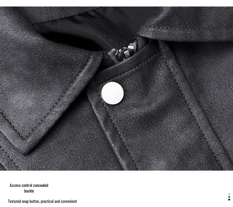 2025 Men's Retro Suede Velvet Jacket - Trendy American Lapel Style for Autumn