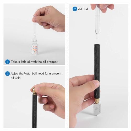 HT HOMETINKER Glass Cutter, 2mm-20mm, with Glass Cutting Oil, for Mirrors, Tile, and Mosaics