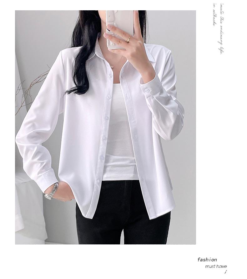 2025 Women's Korean Slimming Long Sleeve Shirt - Spring & Autumn Trendy Versatile Jacket-Style Top