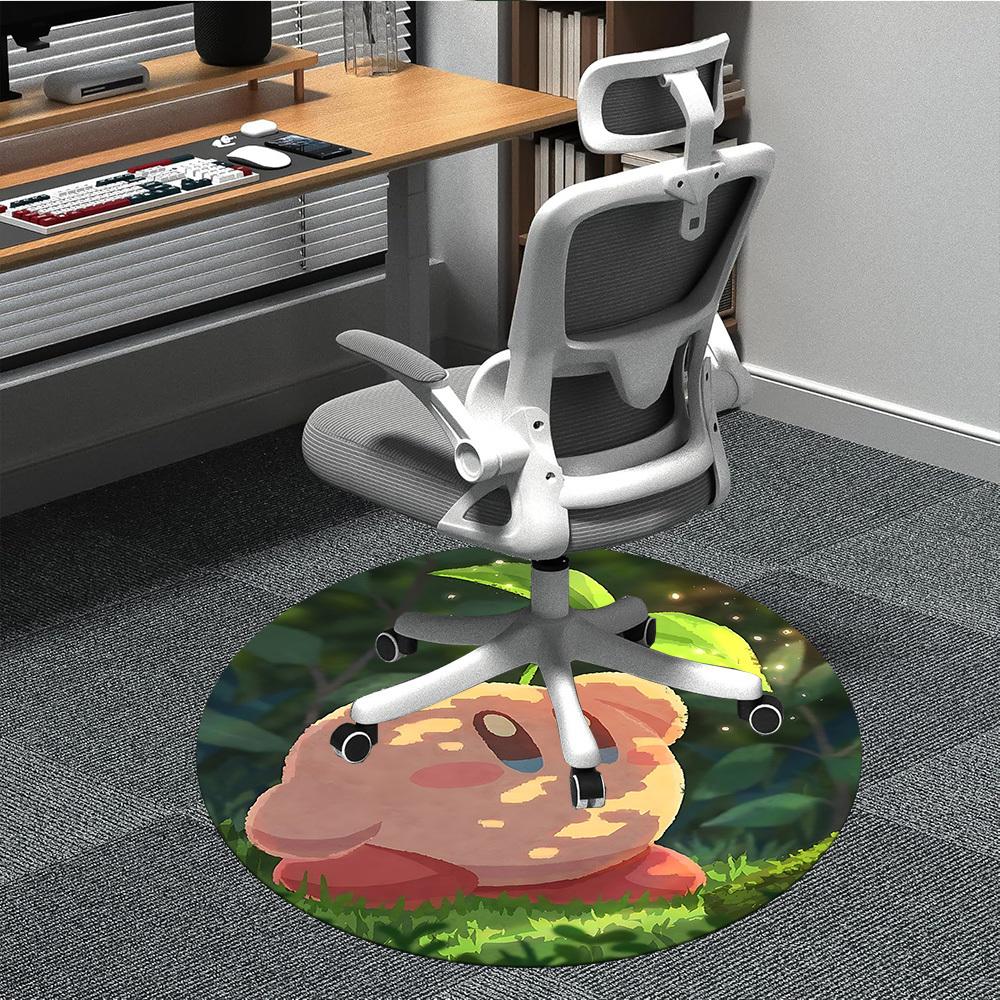 

1pc Kitty Kirby Office Round Area Rug, Under Office Chairs Bedroom Living Room Home Decor a1022380 80cm by 80cm