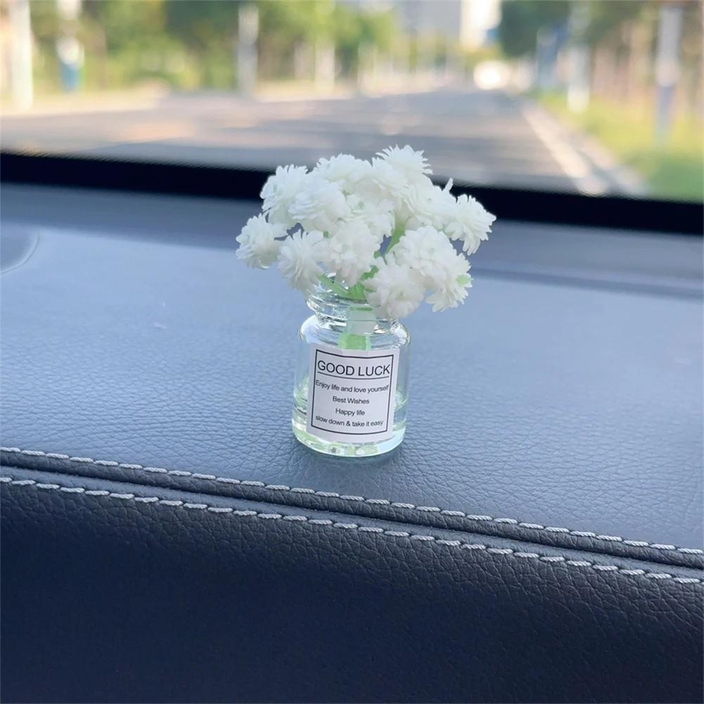 Mini Sakura Lavender Jasmine Car Ornaments Center Console Ornaments Vibrant Flowers Vase Glass Vase Micro Landscape For Gifts