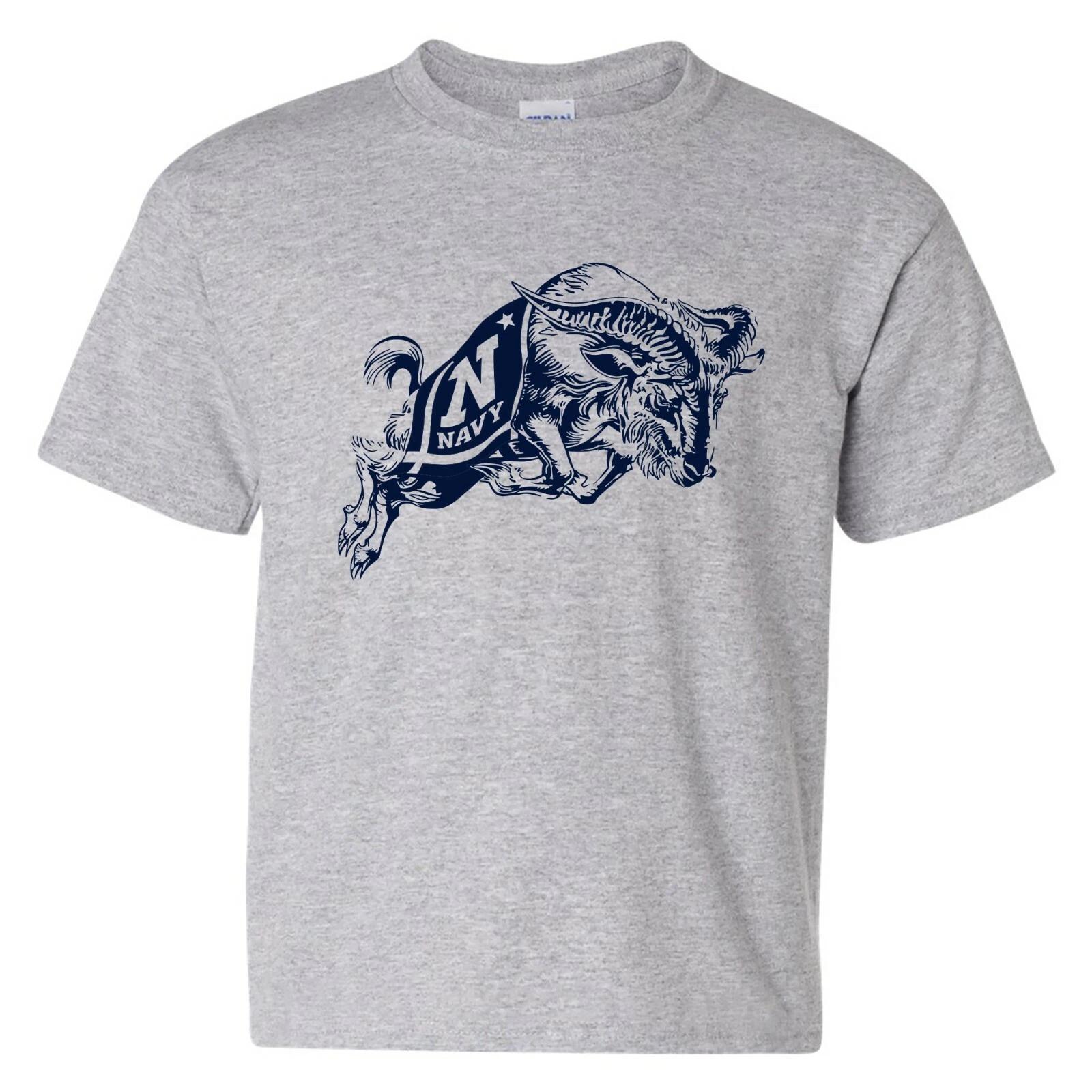 US Naval Academy Midshipmen Primary Logo - University Youth T-Shirt - Sport Grey 2XL