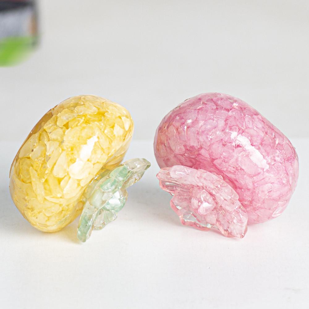 Natural Crystal Resin Decor Ornaments With Plant Shape For Home Living Room Decor