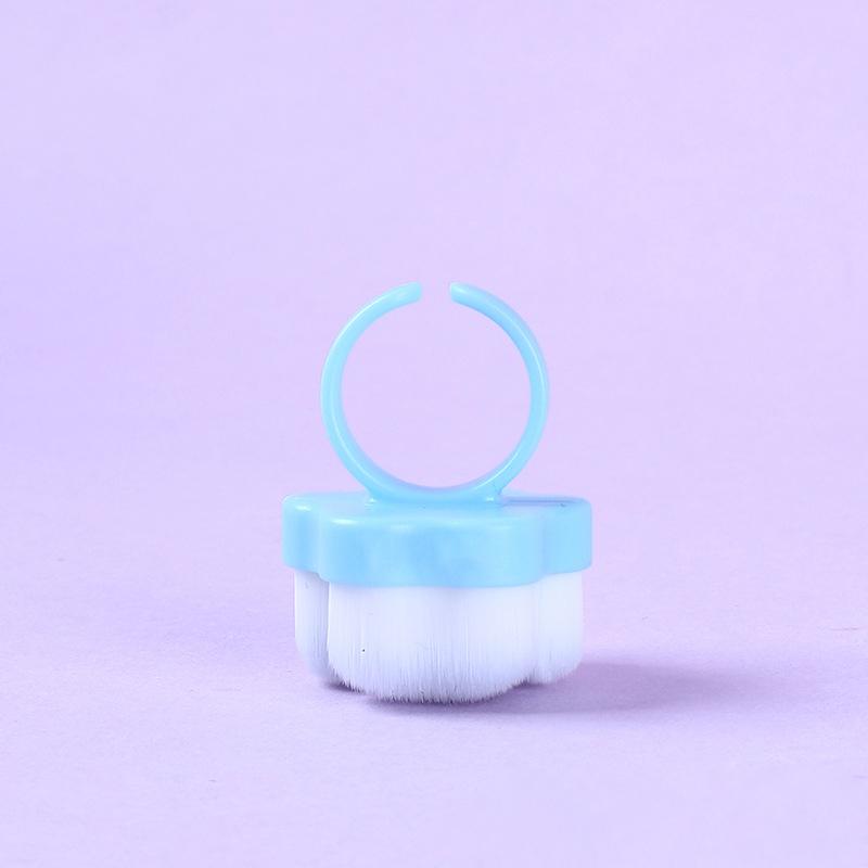 

Plastic Nails Art Dust Cleaning Brush Buckle Brush Cat Paw Gel Dust Cleaning Make Up Ring-Shaped Brush Soft Manicure Tools синий