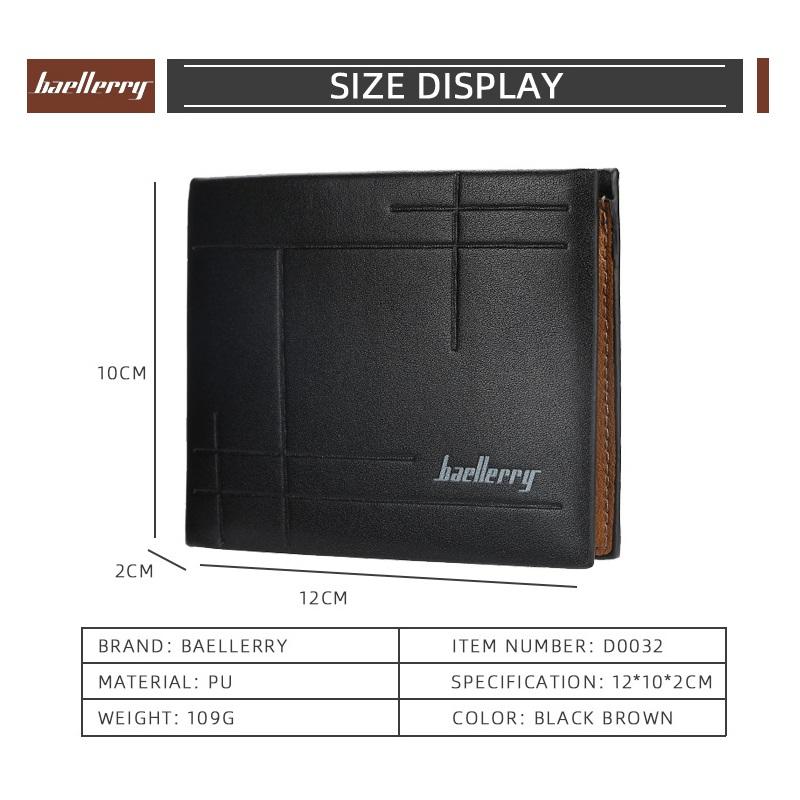 Baellerry Vintage Men Wallets Business Design Classic Short Bifold Wallet Fashion Card Holder Purse