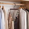 360° Rotating Metal V-Shape Hook Wood Handle Laundry Hanger Hat Tie Scarf Rack  Accessory Storage
