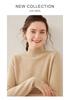 Women's Cashmere Knit Sweater - Soft, Warm, Long Sleeve Half-High Neck for Autumn & Winter