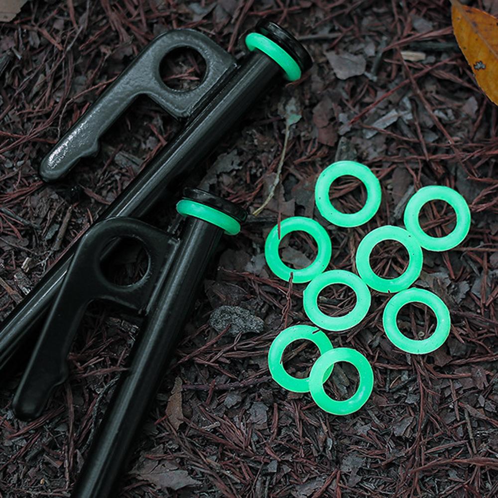 Outdoor Camping Zelt Erdnagel Leuchtschlaufe Silikon O-Ring Fluoreszierende Schlaufe Nachtangeln