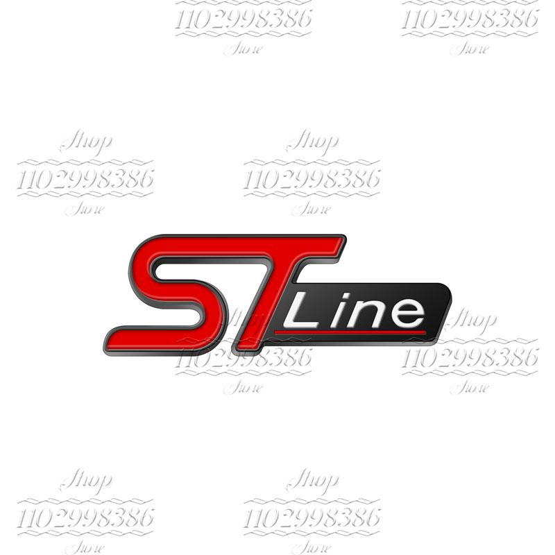 JJEM1 ST Line Logo Emblem Car Styling Rear Tail Trunk Decals Badge Chrome Metal Sticker For Ford Focus Fiesta Ecosport Mondeo Kuga