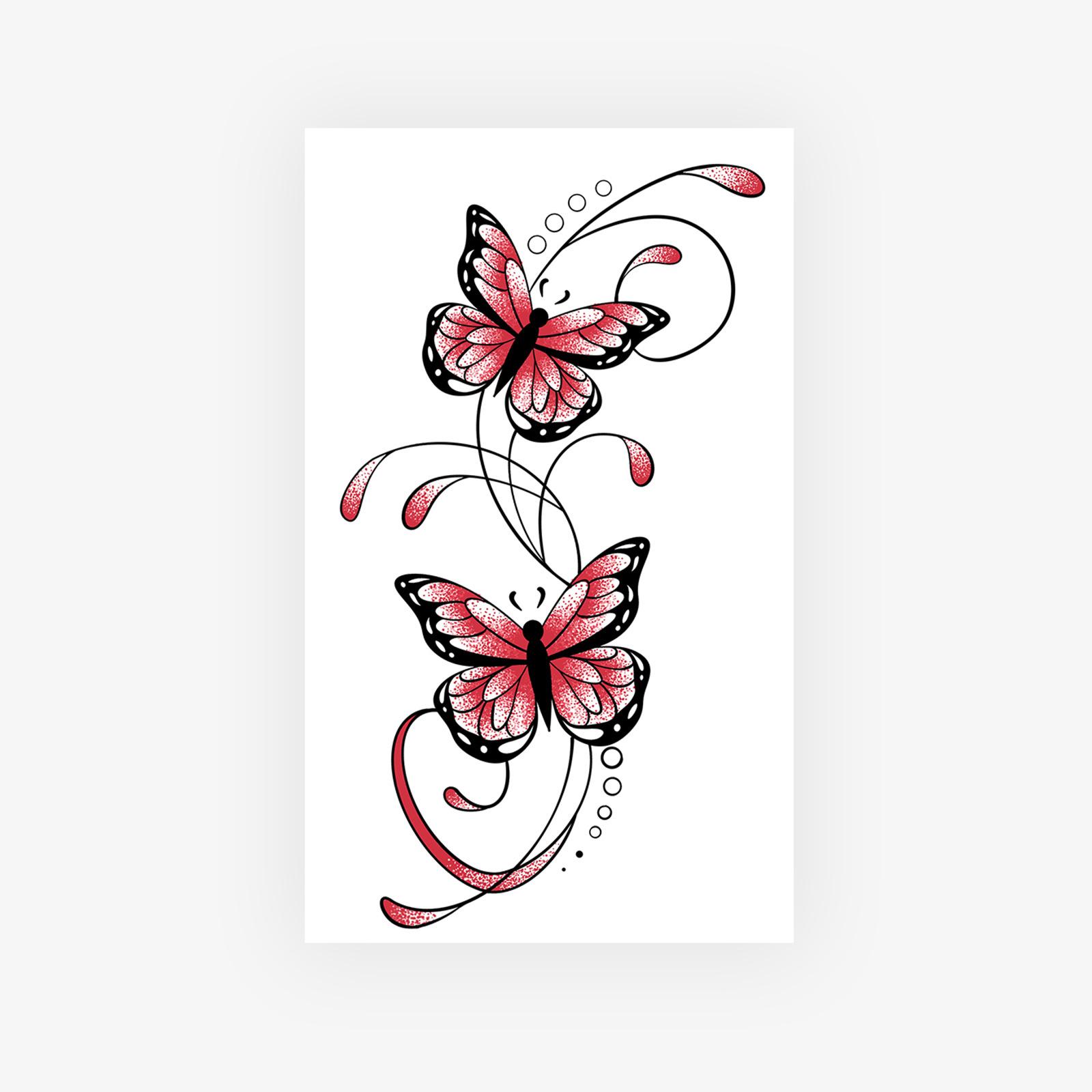 

Pink Butterfly Vine Tattoo Sticker, Waterproof And Long-Lasting, Gentle Ankle Model, Simulated Tattoo Sticker. 9*15