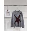 European High-Quality Star & Moon Mohair Knit Sweater - Loose, Versatile, and Stylish
