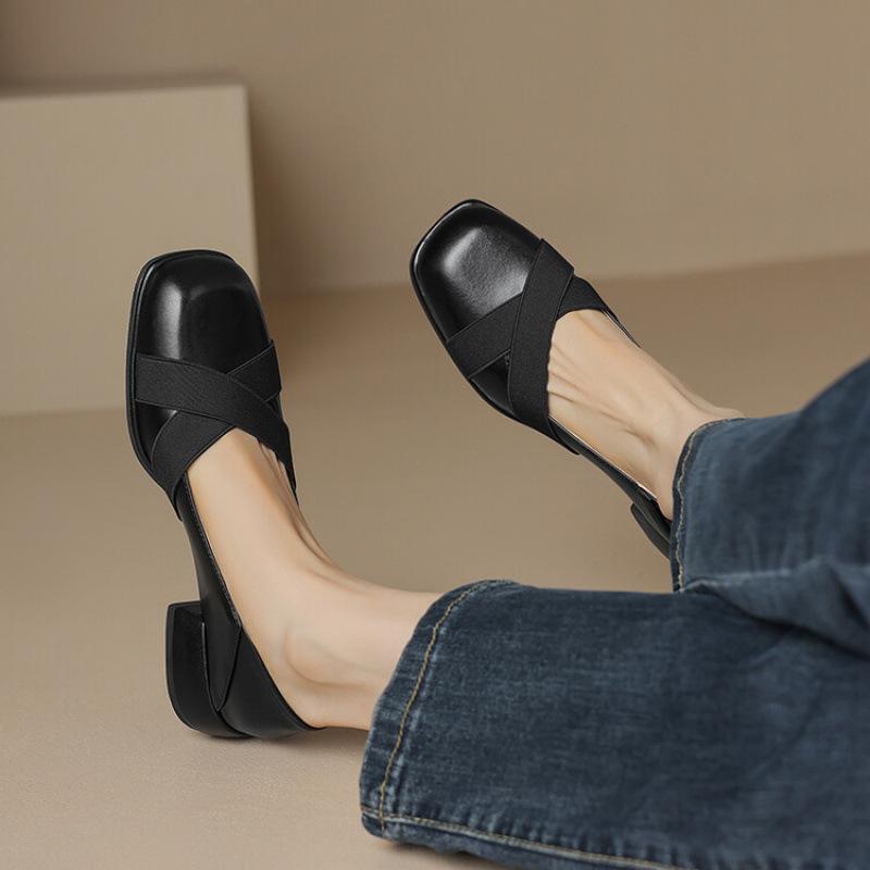 

New rubber soft sole low heel thick heel foot cover four seasons women s single shoes solid color casual shoes large size women s low top shoes 43 чёрный