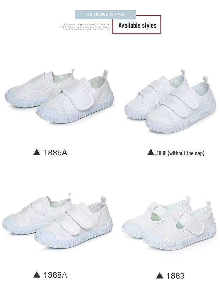 Kinder Weiße Canvas Schuhe - Unisex Indoor Kindergarten Tanz- und Sportschuhe