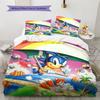 Sonic the Hedgehog3 Pattern Bedding Quilt Set  Home Decoration  Gift (1 * Duvet Cover + 2 * Pillowcase  Without Core)