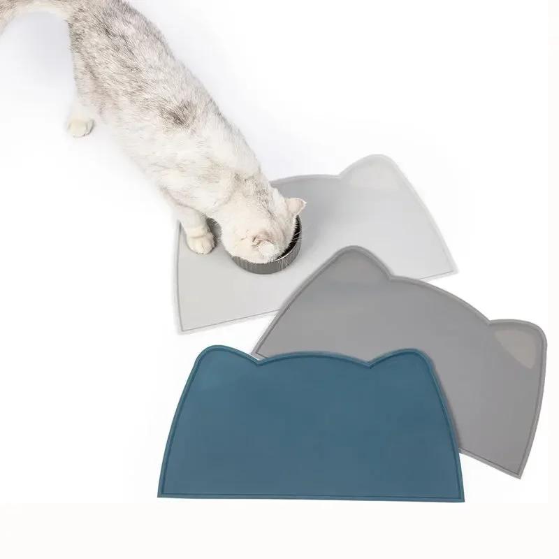 Cats Bed Food Bowl Water Beds and Furniture Feeder Accessories Placemat Puppy Feeding Pet Silicone Cats for Mat Dog Cats Tray