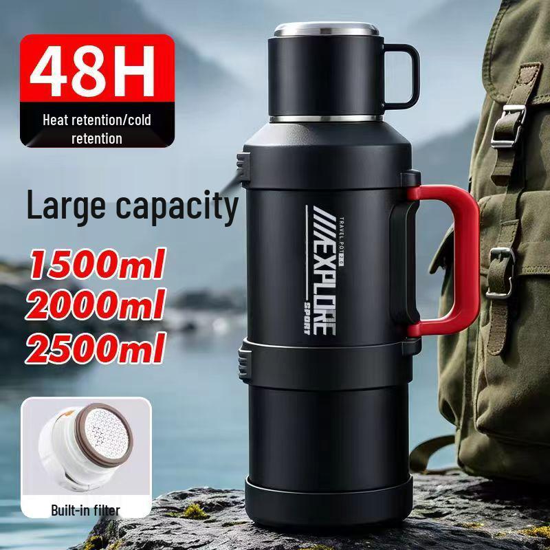 316 Stainless Steel Outdoor Thermos Flask - Large Capacity Portable Sports & Camping Water Bottle