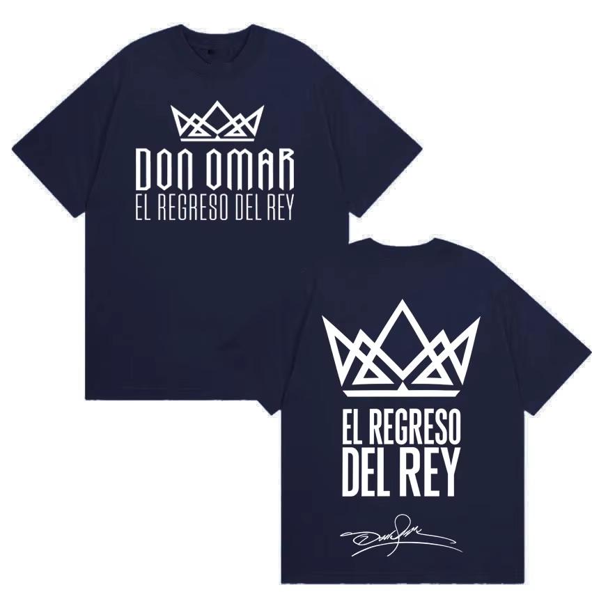 Rapper Don Omar The Last King Tour 2026 Magliette Stampate Uomo Donna Magliette alla Moda Y2K Manica Corta Abbigliamento Casual Leggero Traspirante