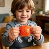 Crab Squeeze Toy Slow-Rising TPR Fidget for Stress Relief Cute Transparent Claws Portable Decompression Gadget for Kids Adults