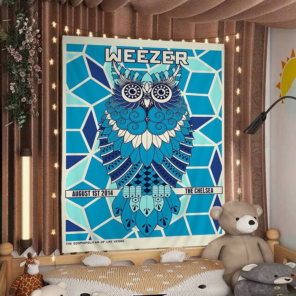 Music Band Retro W-weezerS Vintage Colorful Tapestry Wall Hanging Hanging Tarot Hippie Wall Rugs Dorm Wall Art Decor