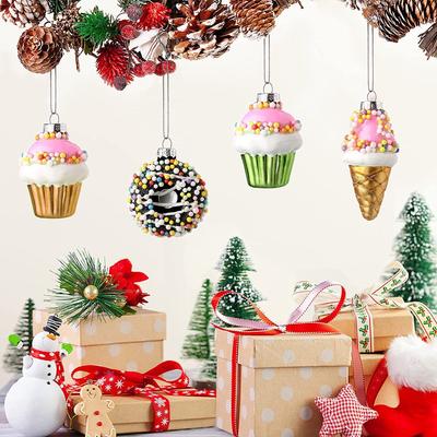 Nieuwe Kerstboomversieringen Hangende Kerstballen Glazen Ananas Ornamenten Fruit Cupcake Hanger Kerst