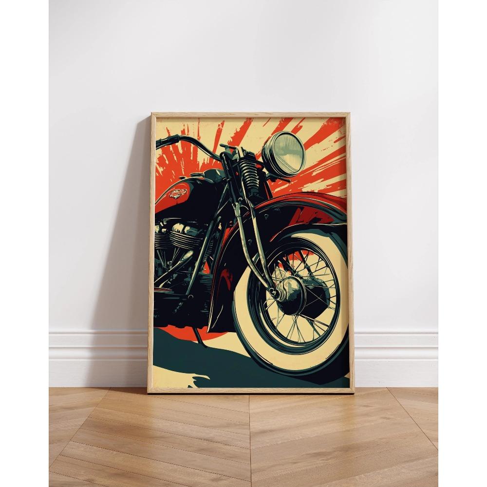 Vintage Cafe Racer Poster – Grunge Motorcycle Wall Arts Rustic Garage Decor Bold Bike Print Retro Biker Gift Industrial Vibes