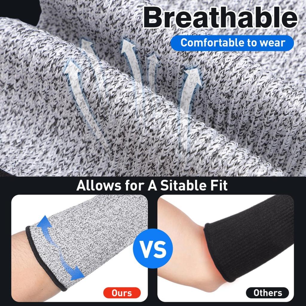 2 Pairs Arm Protectors, Protection Sleeves Forearm Covers Industrial Forearm Protectors Thin Skin and Bruising Cut Resistant Sleeve Level for