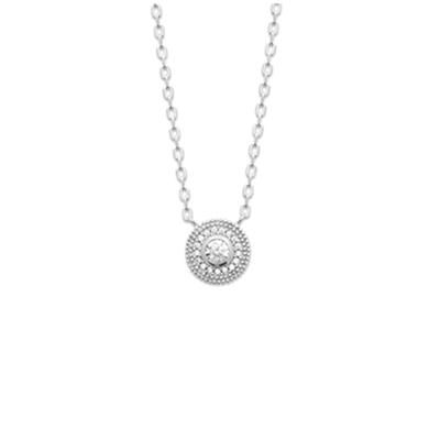 [R3574] - Silver White 'Sissi' Silver Necklace (rhodium) - 8 Mm
