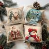 Santa And Snowman Pillowcase Designsuitable For Sofa Car Bedroom Decorative Cushion Cover Pillow Cover